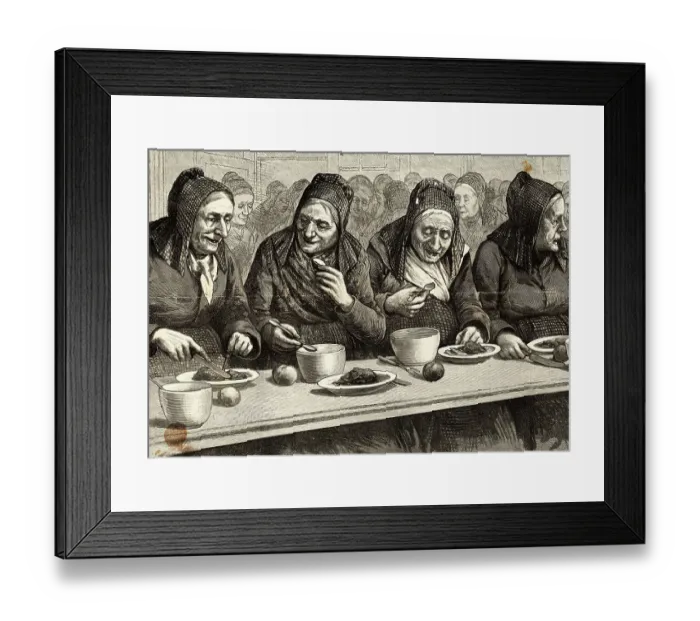Framed Print : Old Women Having Meal Framed Print : Old Women Having Meal
