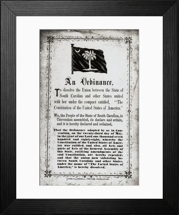 Framed Print : Ordinance to Dissolve the Union