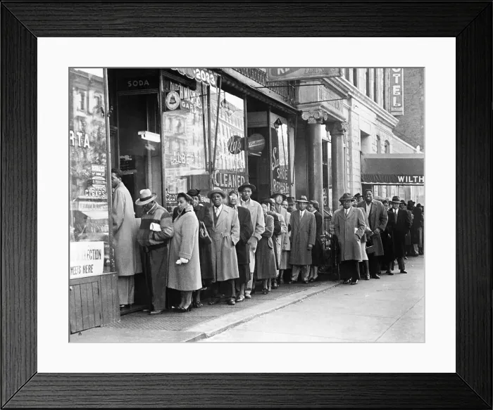 Framed Print : People Waiting on Line to Vote Framed Print : People Waiting on Line to Vote