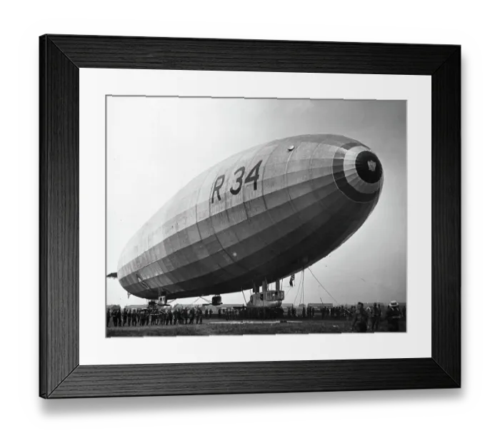 Framed Print : Airship After Crossing Atlantic
