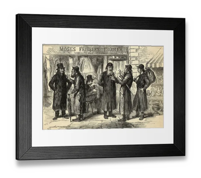 Framed Print : Jewish Citizens Conversing on Street Framed Print : Jewish Citizens Conversing on Street