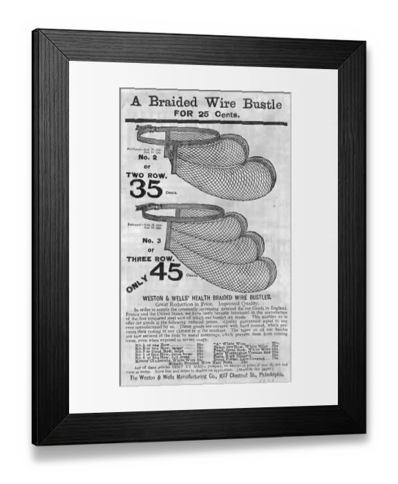 Framed Print : Advertisement for Wire Bustles