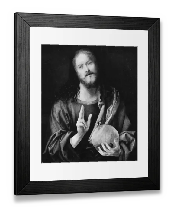Framed Print : Christ Holding Round Circular Object Framed Print : Christ Holding Round Circular Object