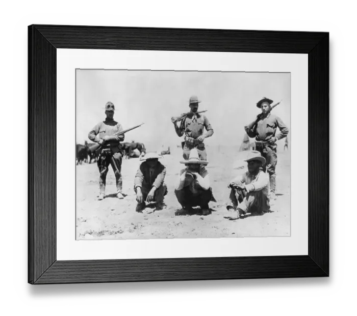 Framed Print : Militia Troops Guarding Raiders