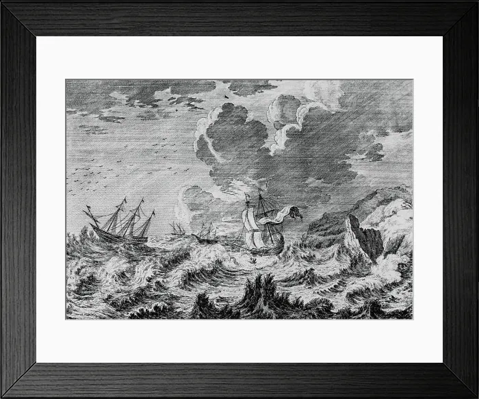 Framed Print : Ships in Stormy Sea Framed Print : Ships in Stormy Sea