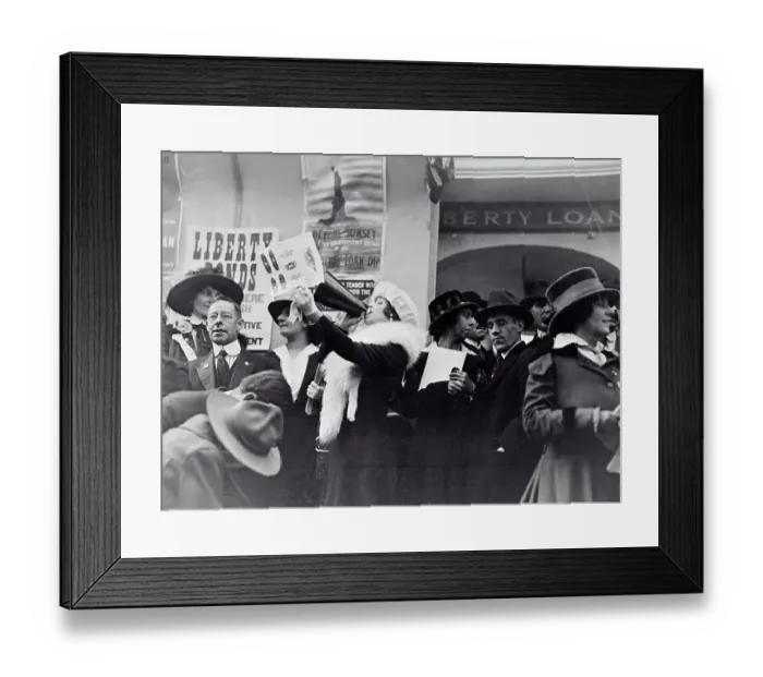 Framed Print : Woman Selling Bonds Framed Print : Woman Selling Bonds