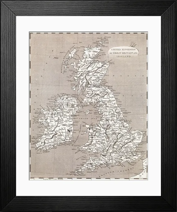 Framed Print : Map of the United Kingdom Framed Print : Map of the United Kingdom