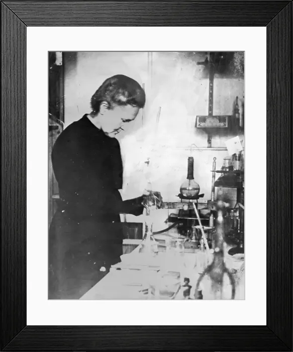 Framed Print : Marie Curie at Work in Her Laboratory Framed Print : Marie Curie at Work in Her Laboratory