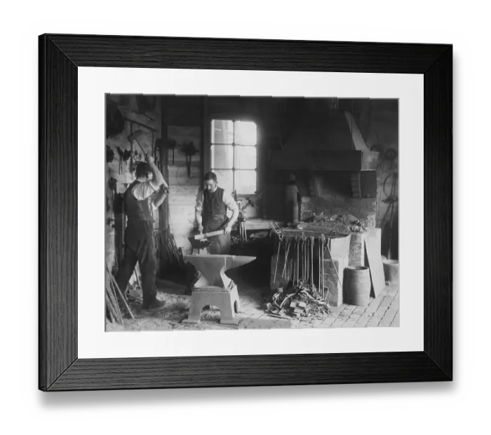 Framed Print : Blacksmith's Using Iron Forge Framed Print : Blacksmith's Using Iron Forge