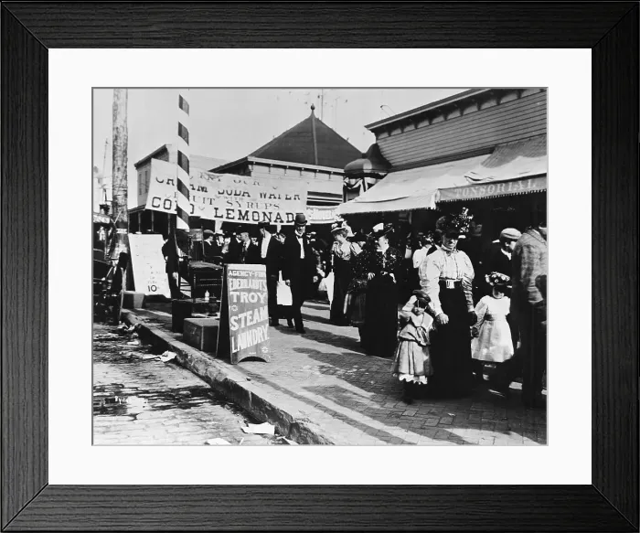Framed Print : Visitors at Coney Island in New York Framed Print : Visitors at Coney Island in New York