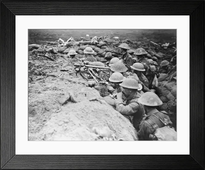 Framed Print : Soldiers Hiding Behind Barriers with Guns Framed Print : Soldiers Hiding Behind Barriers with Guns