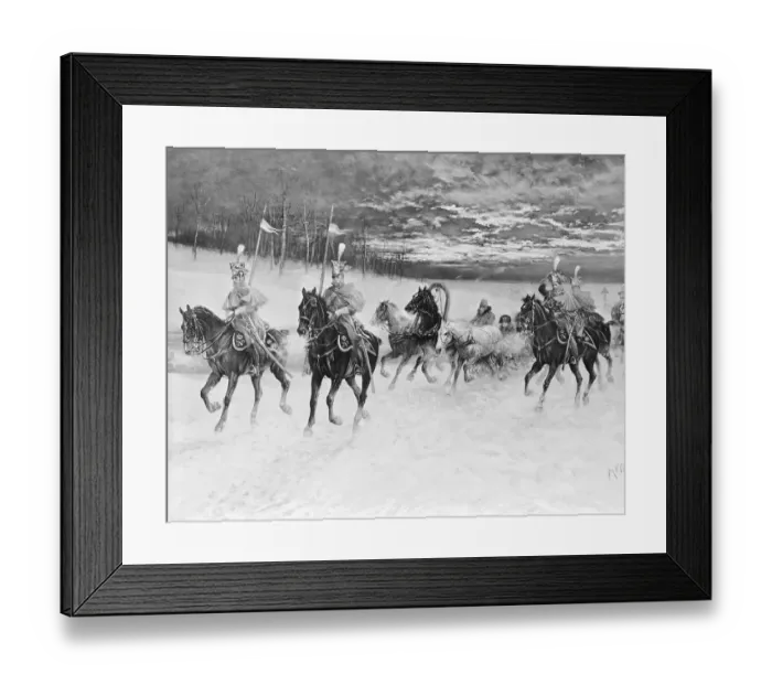 Framed Print : Painting Entitled Napoleon's Return from Moscow in 1812 Framed Print : Painting Entitled Napoleon's Return from Moscow in 1812