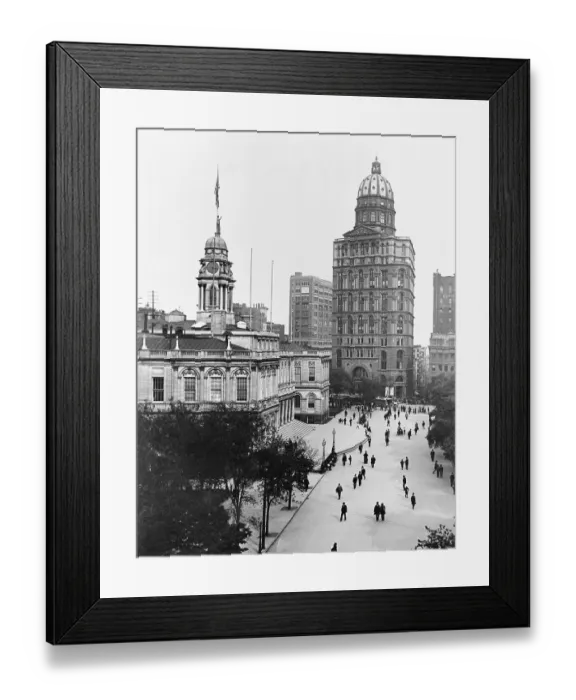 Framed Print : New York City Hall and Pulitzer's World Building Framed Print : New York City Hall and Pulitzer's World Building