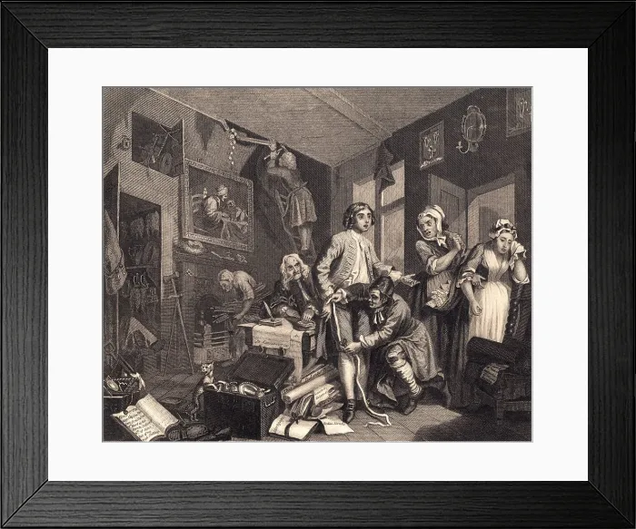Framed Print : The Young Heir Taking Possession from the Series A Rake's Progress by William Hogarth Framed Print : The Young Heir Taking Possession from the Series A Rake's Progress by William Hogarth
