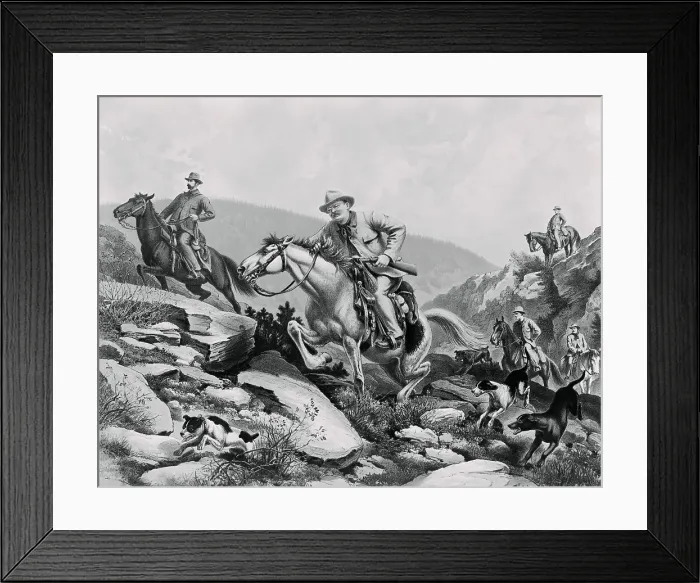 Framed Print : Teddy Roosevelt Hunting Bear Framed Print : Teddy Roosevelt Hunting Bear