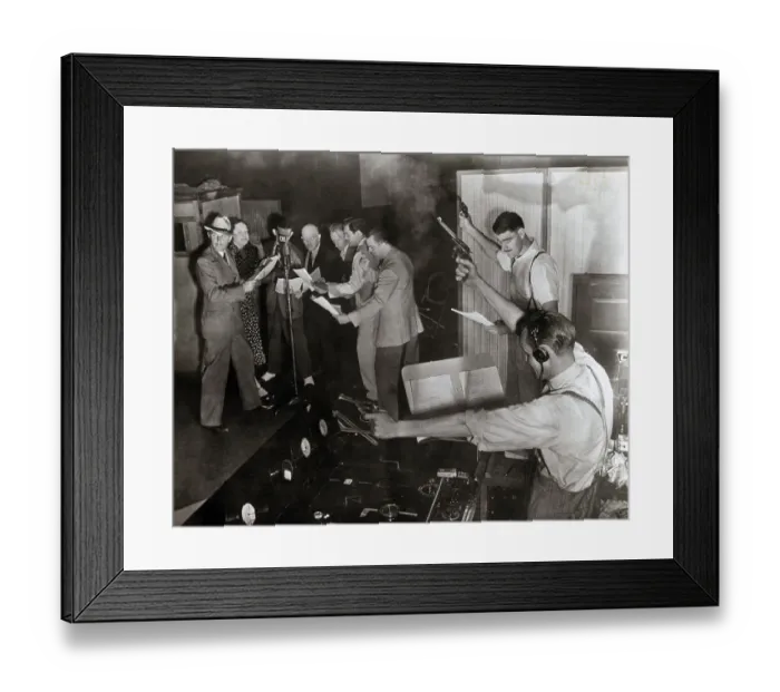 Framed Print : Men Providing Sound Effects Framed Print : Men Providing Sound Effects