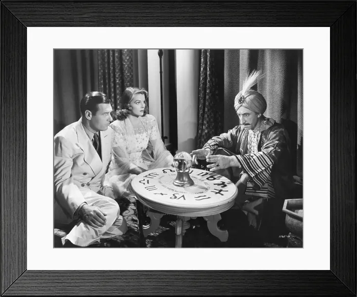 Framed Print : Couple Seated at Table with Swami Framed Print : Couple Seated at Table with Swami