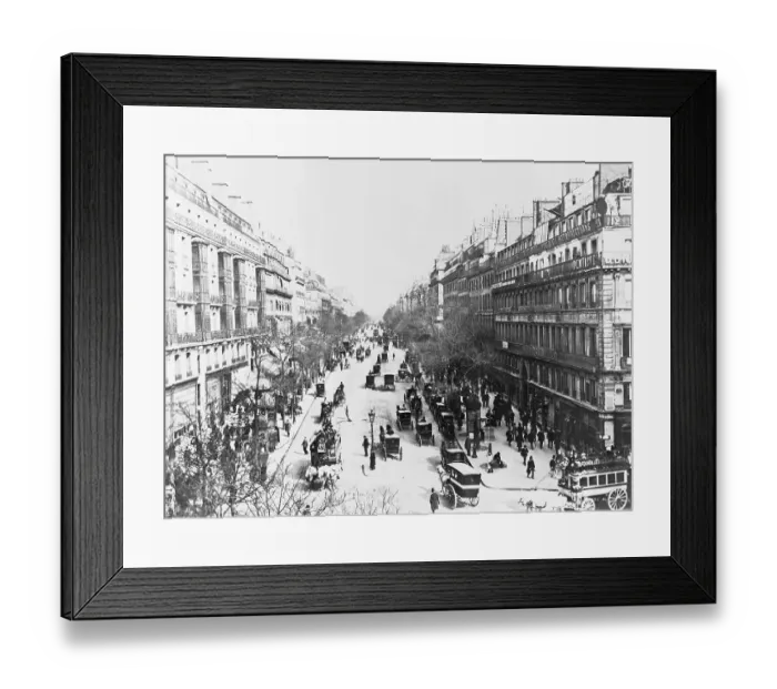 Framed Print : View of Montmarte Boulevard in Paris Framed Print : View of Montmarte Boulevard in Paris