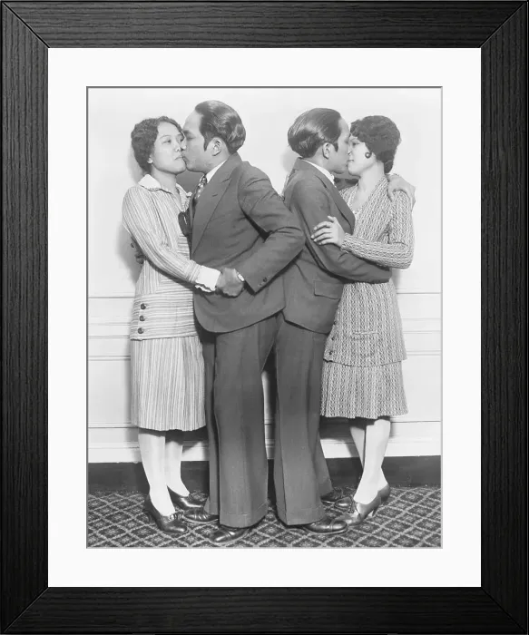 Framed Print : Siamese Twins Kissing Women Framed Print : Siamese Twins Kissing Women