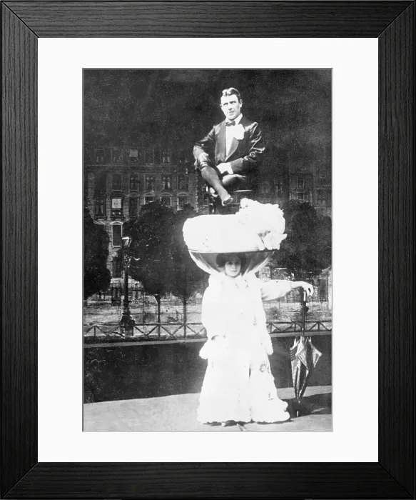 Framed Print : Woman Wearing Large Hat Framed Print : Woman Wearing Large Hat