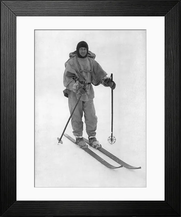 Framed Print : Robert F. Scott On Skis At South Pole Framed Print : Robert F. Scott On Skis At South Pole