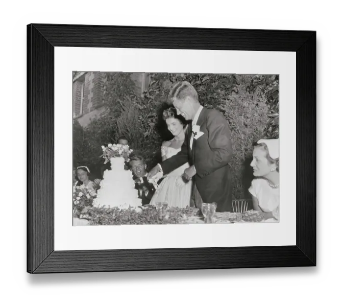 Framed Print : John F. Kennedy and Wife Cutting Cake Framed Print : John F. Kennedy and Wife Cutting Cake