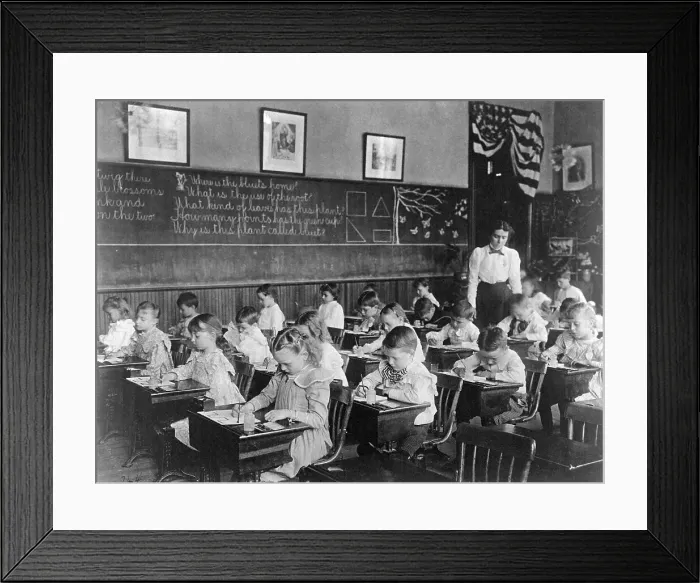 Framed Print : Children Drawing in Art Class Framed Print : Children Drawing in Art Class