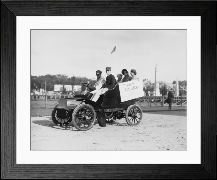 Framed Print : Passengers in 1903 Cadillac Framed Print : Passengers in 1903 Cadillac