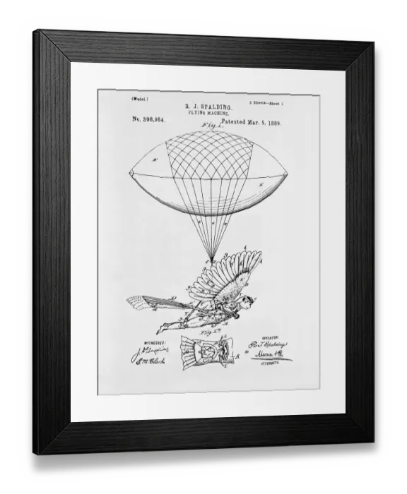 Framed Print : Balloon Elevating Man Framed Print : Balloon Elevating Man