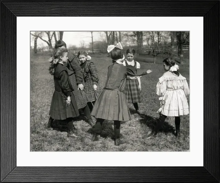 Framed Print : Girls Playing Blind Man's Buff Outdoors Framed Print : Girls Playing Blind Man's Buff Outdoors