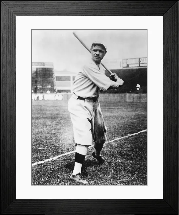 Framed Print : Early Photo Of Babe Ruth In Batting Stance Framed Print : Early Photo Of Babe Ruth In Batting Stance