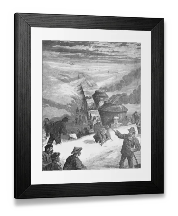Framed Print : Train Cars Snowbound