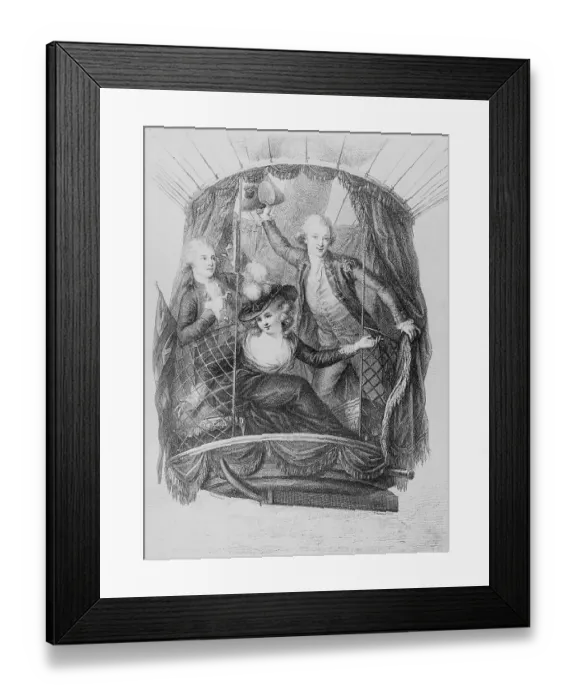 Framed Print : Vincent Lundari and Mrs LA Sage in a Hot Air Balloon in 1785 Framed Print : Vincent Lundari and Mrs LA Sage in a Hot Air Balloon in 1785