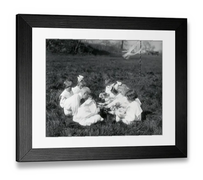 Framed Print : Children Celebrate May Day In Field Framed Print : Children Celebrate May Day In Field