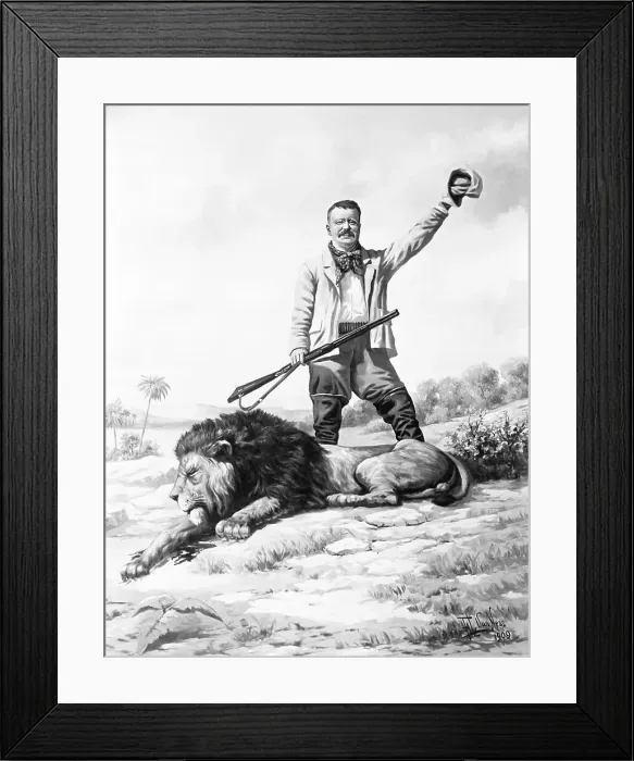 Framed Print : Theodore Roosevelt with His Lion