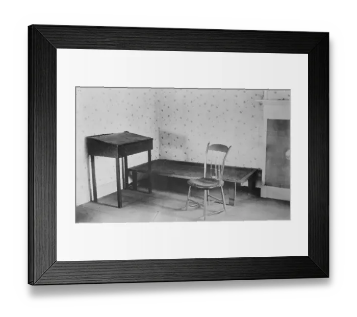 Framed Print : Interior Room with Henry David Thoreau's Furniture Framed Print : Interior Room with Henry David Thoreau's Furniture