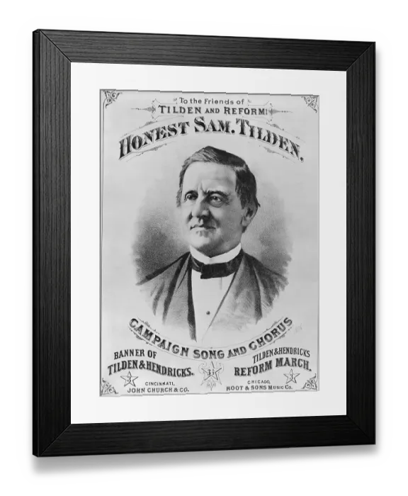 Framed Print : Banner Promoting Presidential Campaign of Samuel Tilden Framed Print : Banner Promoting Presidential Campaign of Samuel Tilden