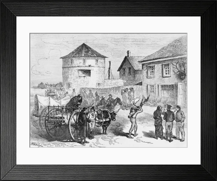 Framed Print : Print of Manitoba Traders in 1879 by William A. Rogers