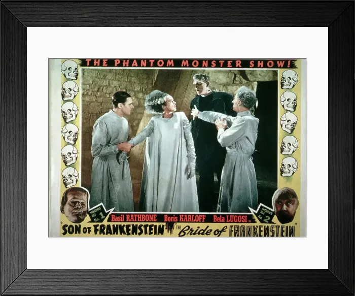 Framed Print : Movie Poster for Frankenstein Double Feature Framed Print : Movie Poster for Frankenstein Double Feature