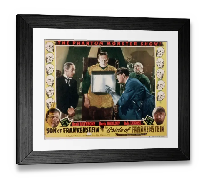 Framed Print : Movie Poster for Frankenstein Double Feature Framed Print : Movie Poster for Frankenstein Double Feature