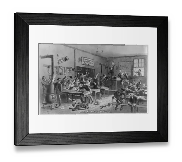 Framed Print : Children Playing Pranks in Rural School Framed Print : Children Playing Pranks in Rural School