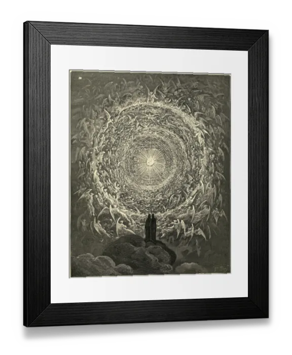 Framed Print : Scene from Dante's Paridiso Engraved by Gustave Dore Framed Print : Scene from Dante's Paridiso Engraved by Gustave Dore