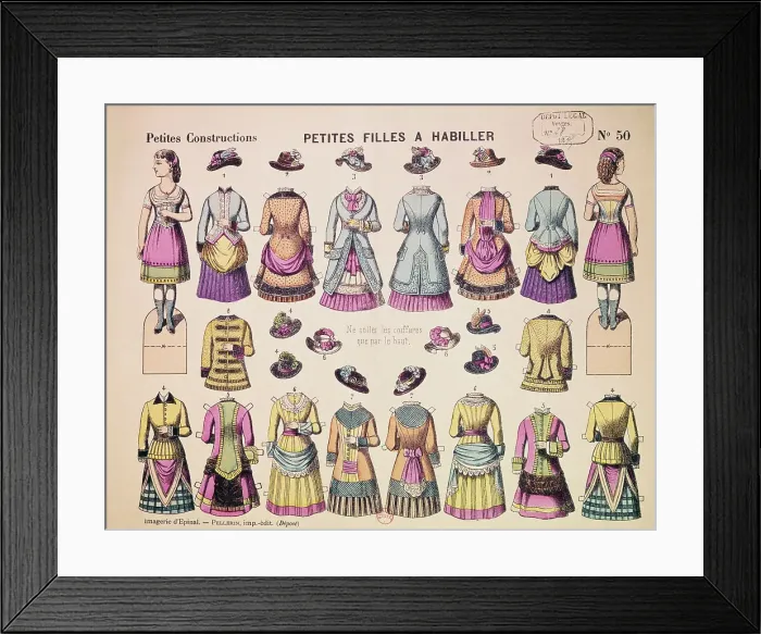Framed Print : 19th-Century French Paper Dolls Framed Print : 19th-Century French Paper Dolls