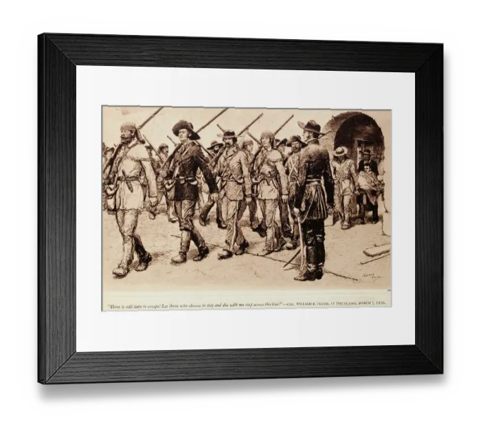 Framed Print : Drawing of William Travis Leading His Military Company by Norman Price Framed Print : Drawing of William Travis Leading His Military Company by Norman Price