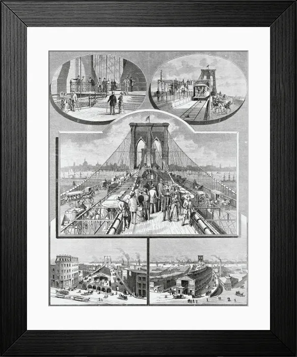 Framed Print : Opening Day for Brooklyn Bridge Framed Print : Opening Day for Brooklyn Bridge