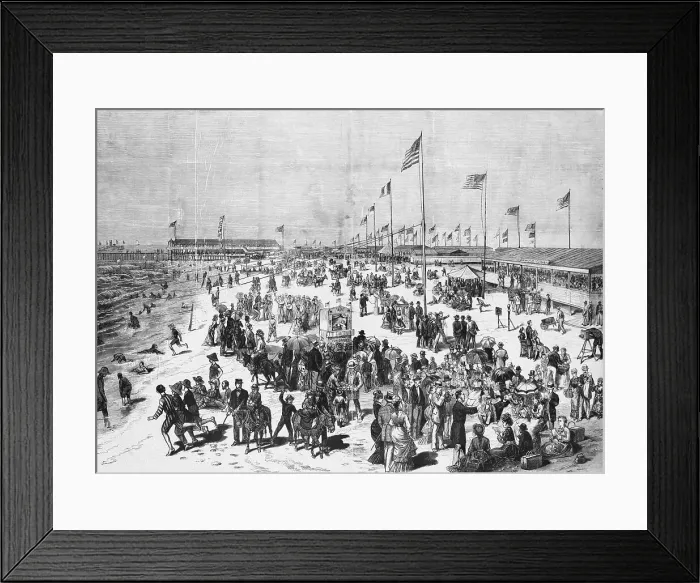 Framed Print : People Frolicking and Enjoying the Beach Framed Print : People Frolicking and Enjoying the Beach