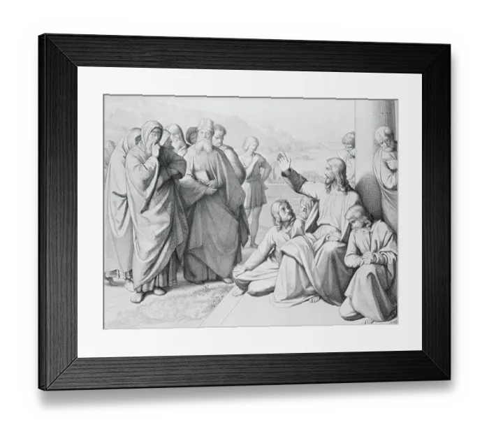 Framed Print : Engraving of Jesus with the Pharisees by Friedrich August Ludy Framed Print : Engraving of Jesus with the Pharisees by Friedrich August Ludy