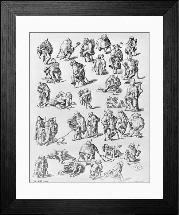 Framed Print : Potpourri of Crippled Caricatures