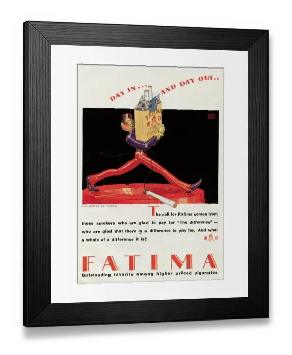Framed Print : Advertisement for Fatima Cigarettes Framed Print : Advertisement for Fatima Cigarettes