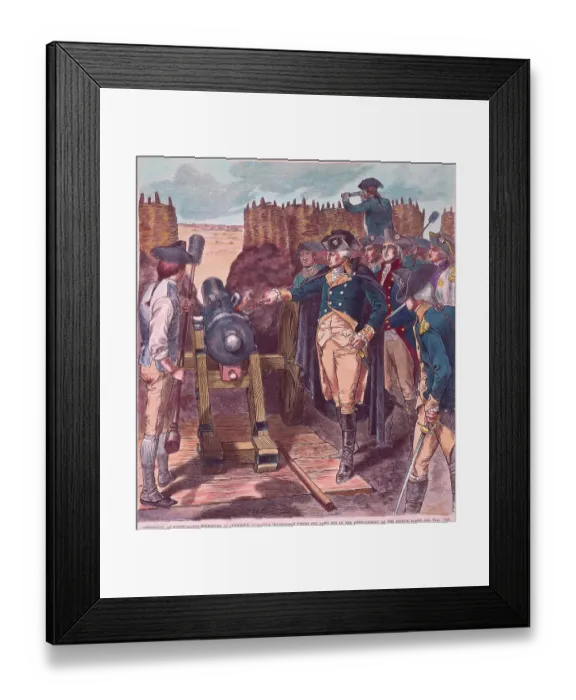 Framed Print : General George Washington Firing Cannon Framed Print : General George Washington Firing Cannon